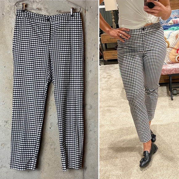black and white small checkered pants